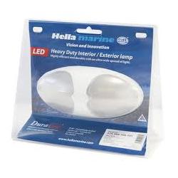 HELLA 12LED WHITE LIGHT WITH SWITCH - Completely sealed and suitable for a wide range of interior or exterior applications, consumption is very low at less than 2.5W (less than 0.20A @ 12V), Switched versions feature completely sealed ON / OFF control via the centre switch. 